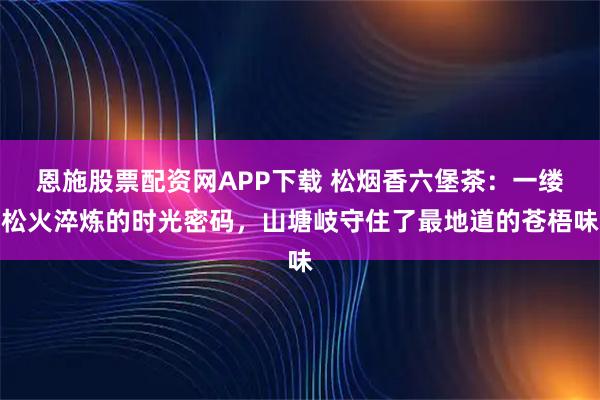 恩施股票配资网APP下载 松烟香六堡茶：一缕松火淬炼的时光密码，山塘岐守住了最地道的苍梧味
