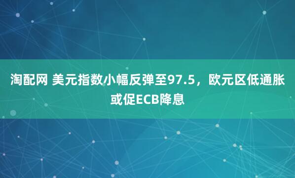 淘配网 美元指数小幅反弹至97.5，欧元区低通胀或促ECB降息